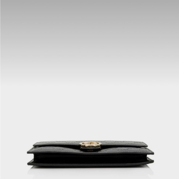 Gucci guccisima leather interlocking G chain wallet in black - Picture 3 of 8